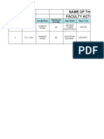 Name of The Institute Faculty Activity Report: SL No Date Faculty Name Paper Name Paper Code Department (Faculty)