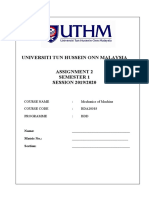 Universiti Tun Hussein Onn Malaysia Assignment 2 Semester 1 SESSION 2019/2020
