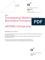 Translational Medicine and Biomedical Entrepreneurship ARTORG Scholarship