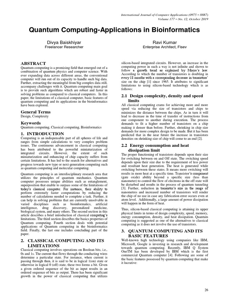 Quantum Bioinformatics Insights | PDF | Quantum Computing | Quantum ...