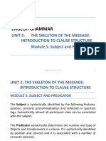 English Grammar - Subject and Predicator