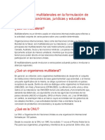 Organismos Multilaterales en La Formulación de Políticas Económicas