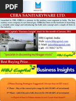 Download CERA Sanitary Ware LTD - HBJ Capitals MPS Unit - Business Insight Stock Reco for Jan11 by HBJ Capital Services Private Limited SN48317756 doc pdf