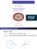 Advanced Calculus (MATH 104) Polar Coordinates