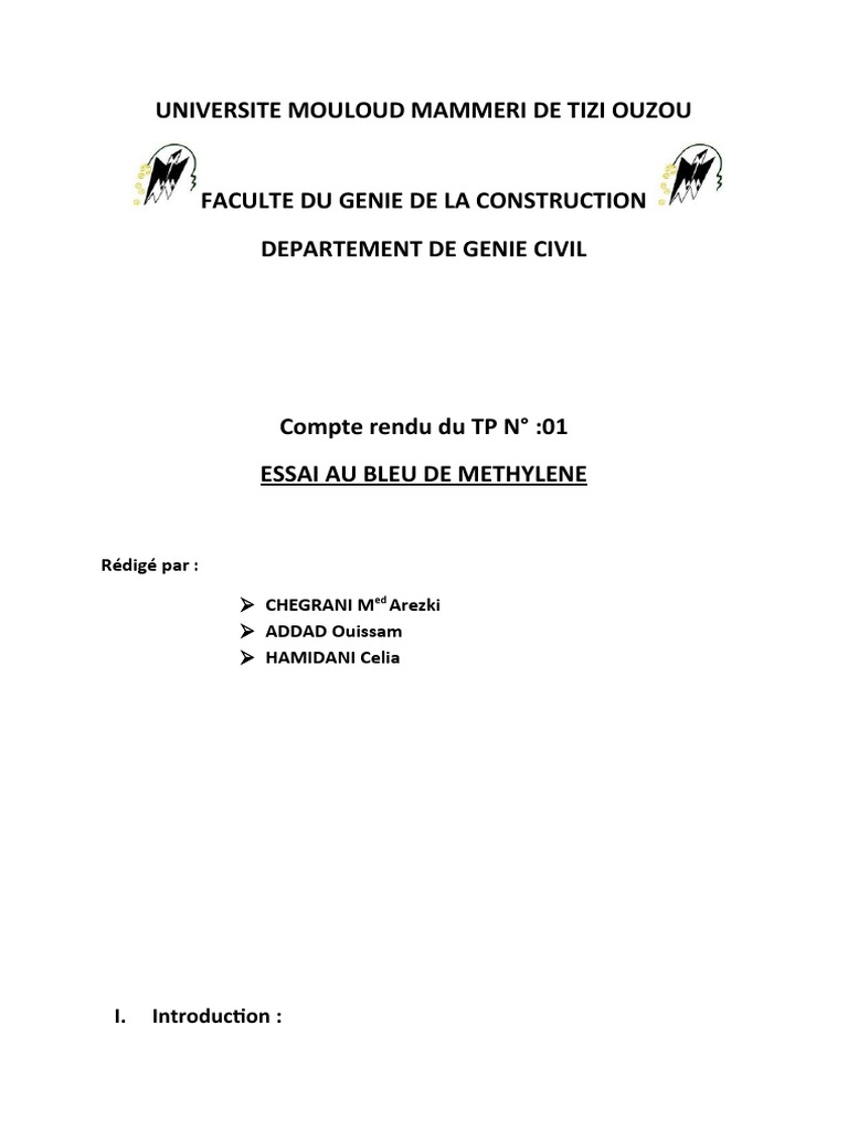 Essai au bleu de méthylène en génie civil | PDF | Argile | Matériaux