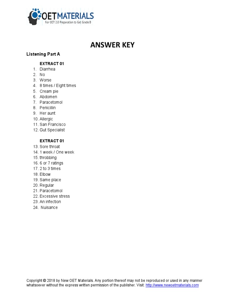 L 8 Listening - Answer Key | PDF