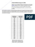 Shuttle Bus Schedule August 2020