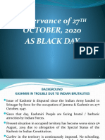 Observance of 27 OCTOBER, 2020 As Black Day