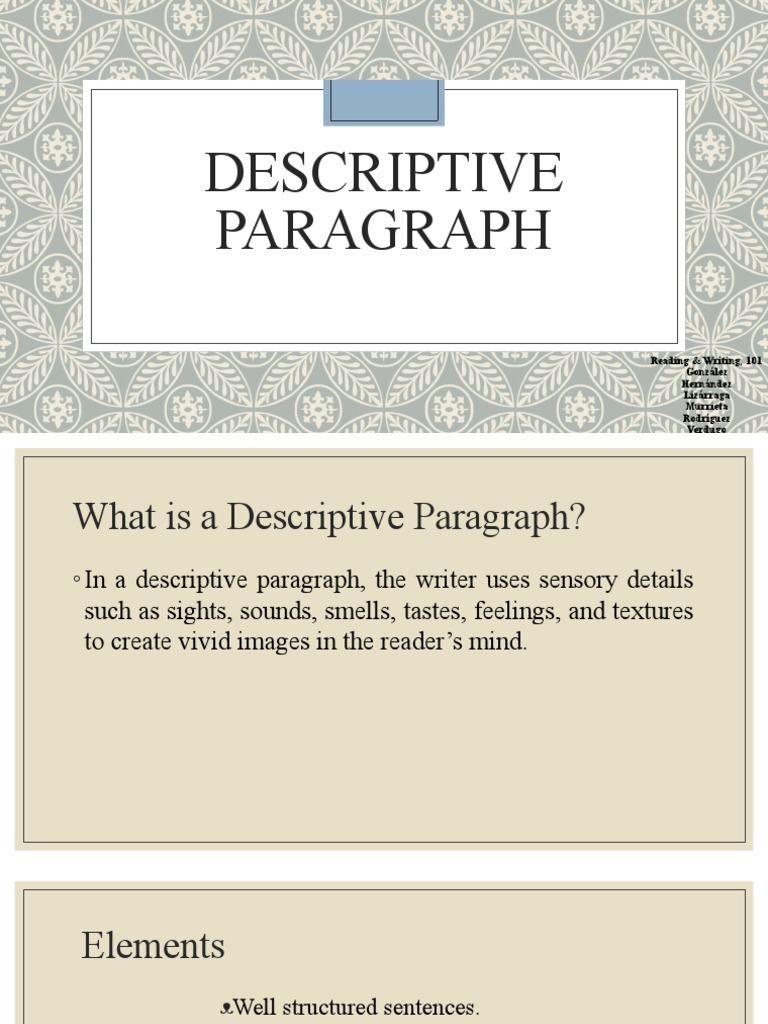 Mastering Descriptive Paragraphs | PDF | Adverb | Adjective