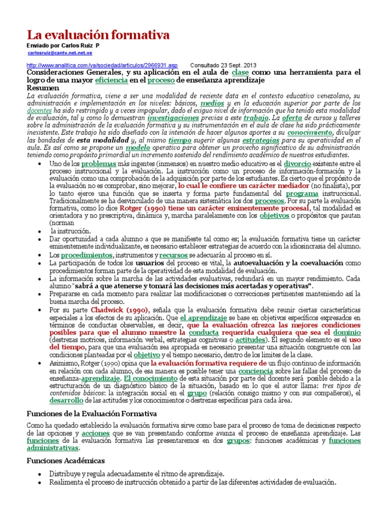 Estrategias de Evaluación Formativa | PDF | Evaluación | Maestros