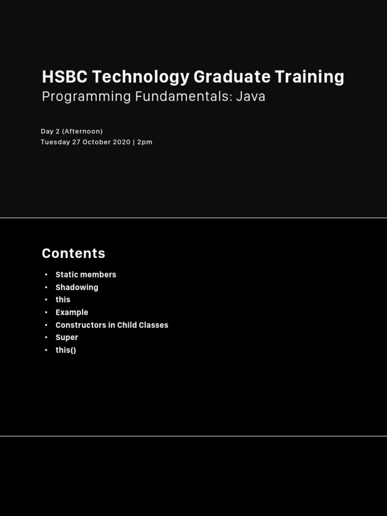 Programming Fundamentals in Java | PDF | Constructor (Object Oriented ...