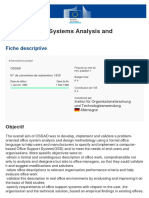 O Ce Support Systems Analysis and Design: Fiche Descriptive