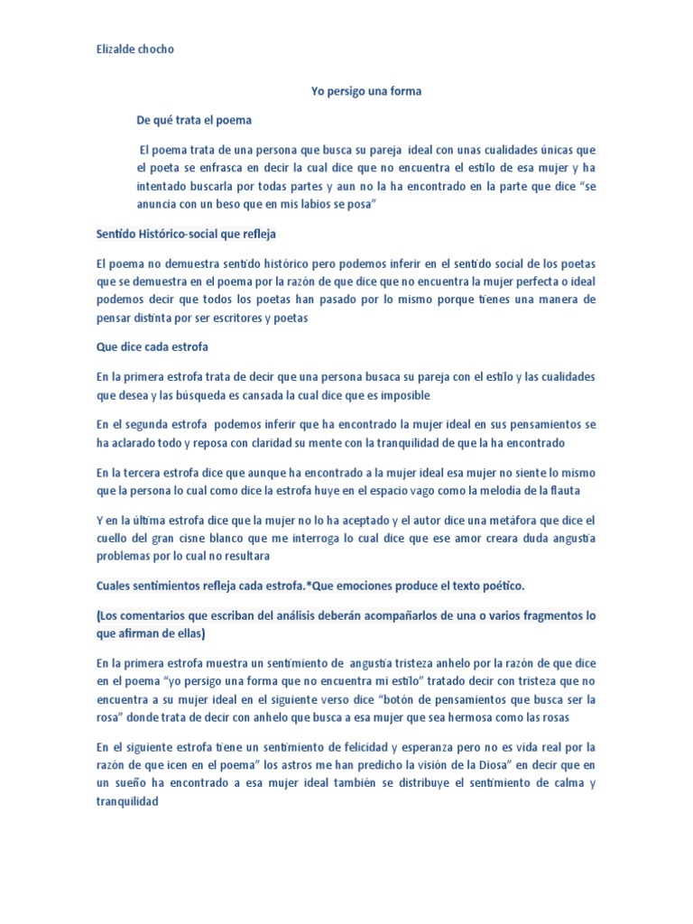Yo Persigo Una Forma | PDF | Metáfora | Poesía