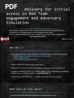 Payload Delivery For Initial Access in Red Team Engagement and Advesary Simulation