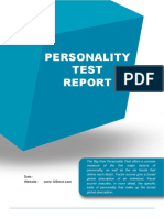 Personality Test: Sample Report