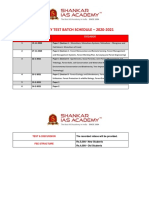 Forestry Test Batch Schedule 2020-2021