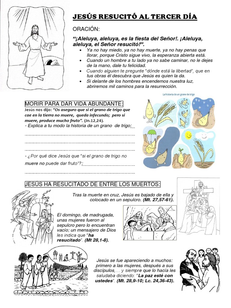 Jesús Resucitó Al Tercer Día | Descargar gratis PDF | La resurrección ...