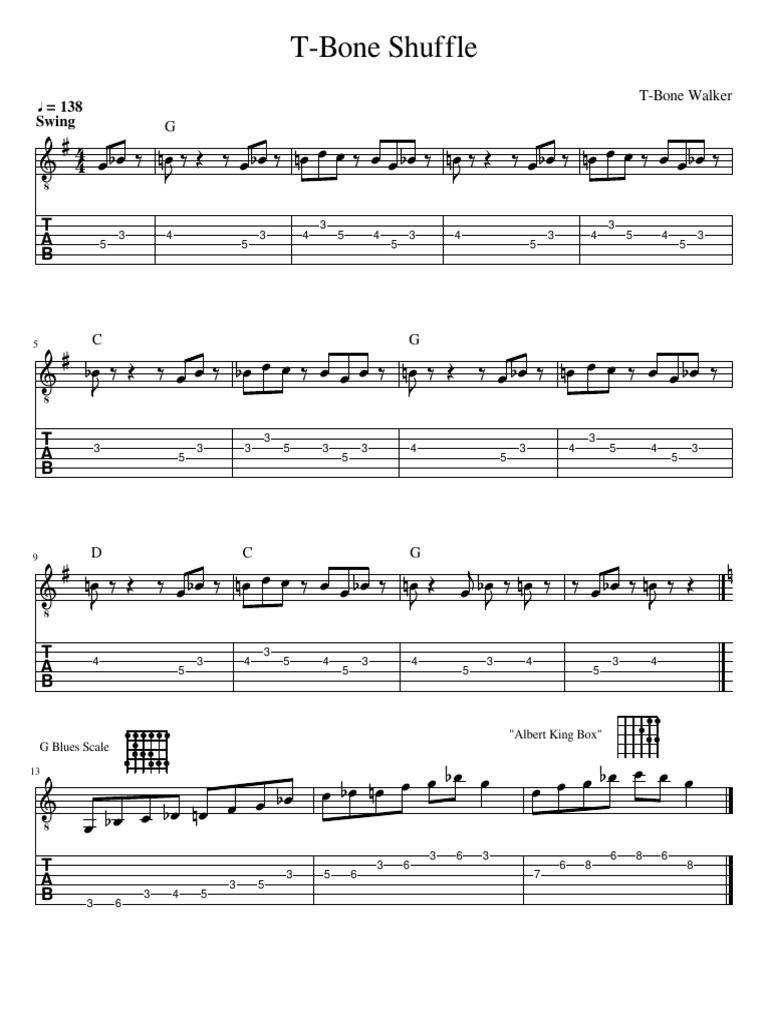 T-Bone Shuffle Chords and Lyrics | PDF | American Styles Of Music