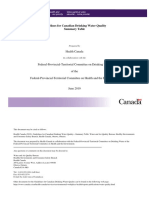 Guidelines For Canadian Drinking Water Quality Summary Table