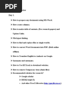 MS Word Exercise Day 1.: Update Table