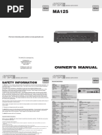 Owner'S Manual: Mixing Amplifiers Mixing Amplifiers