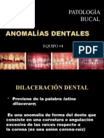 Anomalías dentales: dilaceración, supernumerarios, dientes natales y erupción retardada