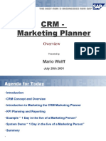 CRM - Marketing Planner: Mario Wolff