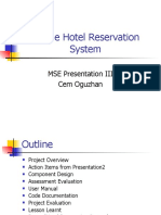 Online Hotel Reservation System: MSE Presentation III Cem Oguzhan