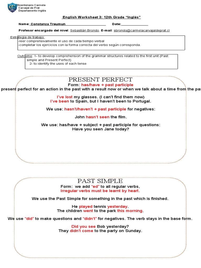 Present Perfect: Has/have + Past Participle I've Lost I've Been Hasn't ...