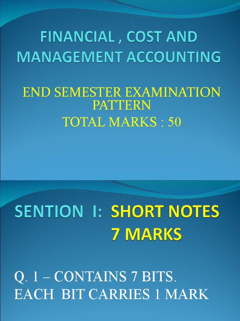 End Semester Examination Pattern Total Marks: 50 | PDF