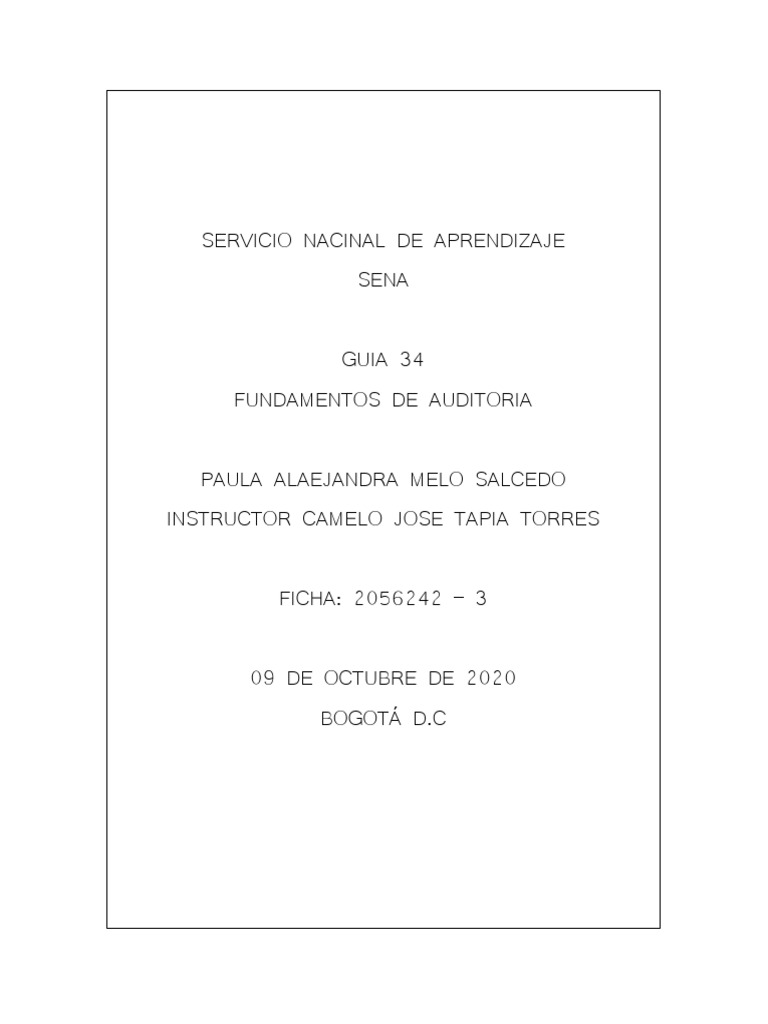 Guia 34 | PDF | Auditoría | Contralor