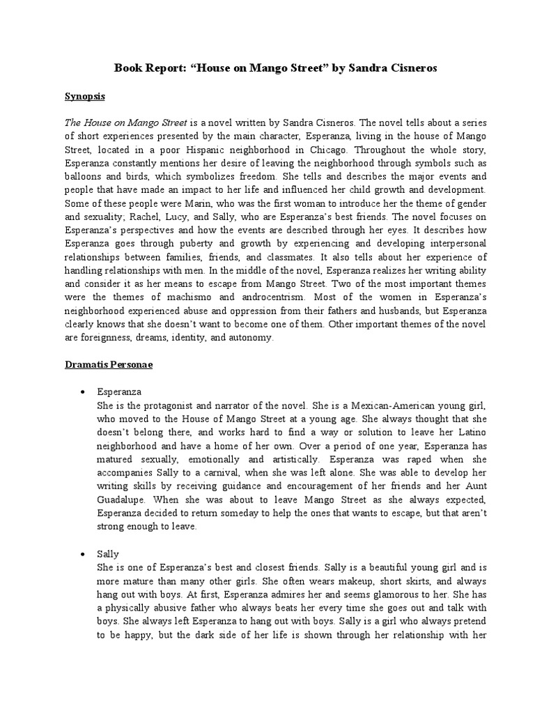 Esperanza's Journey in Mango Street PDF