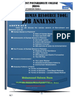 A Basic Human Resource Tool:: Job Analysis