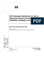 IEEE Standard Definitions For Use in Reporting Electric Generating Unit Reliability Availability and Productivity