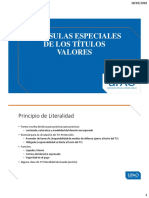 Cláusulas Especiales de Los Títulos Valores