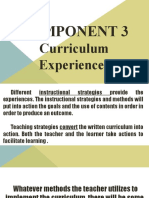 Component 3: Curriculum Experiences