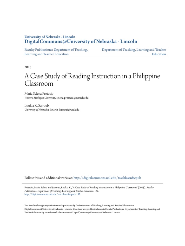 A Case Study of Reading Instruction in A Philippine Classroom | PDF ...