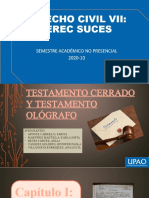 Testamento Cerrado y Ológrafo SUCESIONES g.3 (1.1)