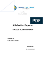 A Reflection Paper On: Ga 2008 - Modern Trends