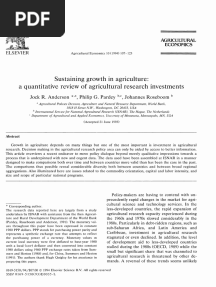 Agriculture Field Quantitative Research