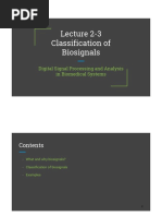 Lecture 2-3 Classification of Biosignals: Digital Signal Processing and Analysis in Biomedical Systems