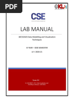 Lab Manual: 18CS3262S Data Modelling and Visualization Techniques