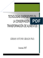 Tecnologías Emergentes en La Conservación y Transformación de Alimentos