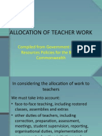 Allocation of Teacher Work