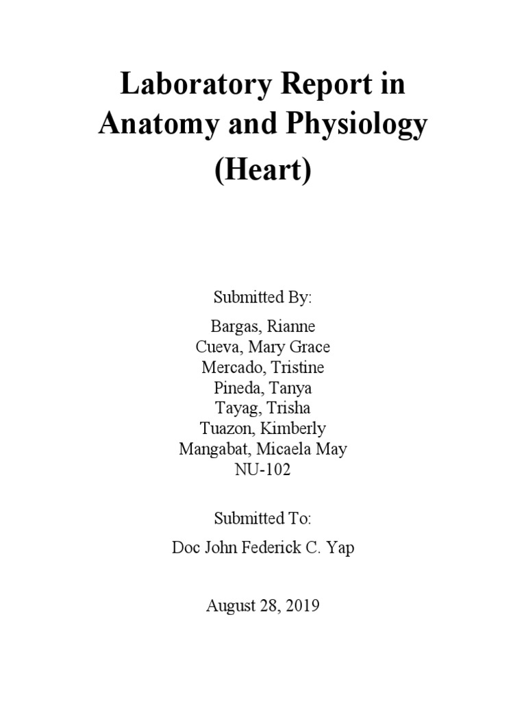 Laboratory Report in Anatomy and Physiology (Heart) | PDF