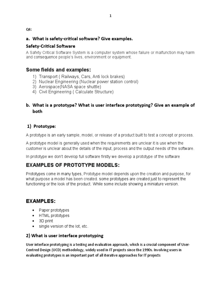 A. What Is SafetyCritical Software? Give Examples. SafetyCritical