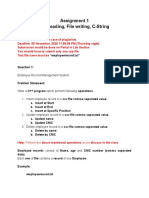 Assignment 1 File Reading, File Writing, C-String