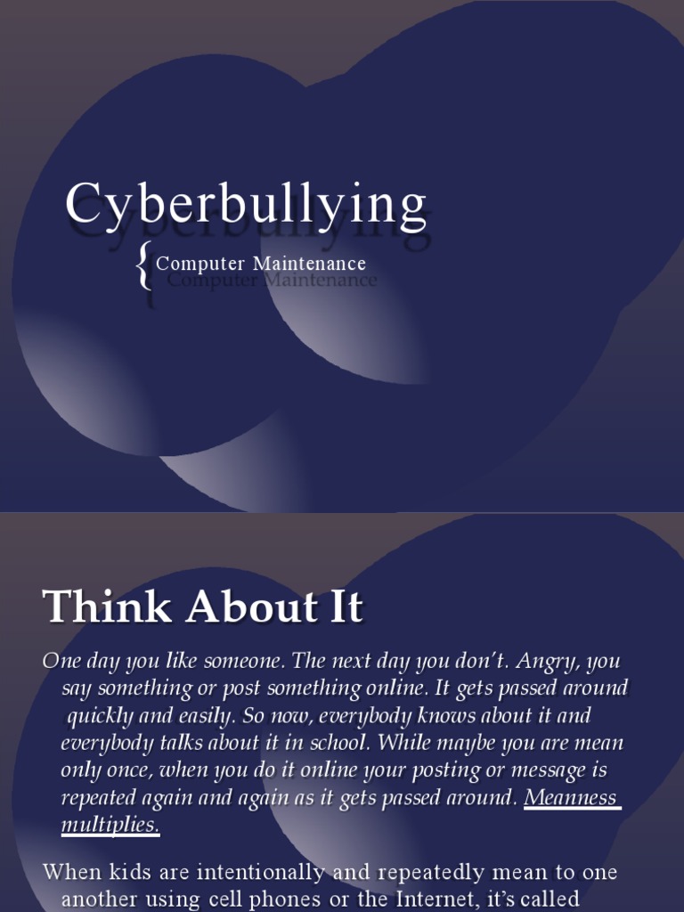 Cyberbullying Computer Maintenance PDF Cyberbullying Bullying