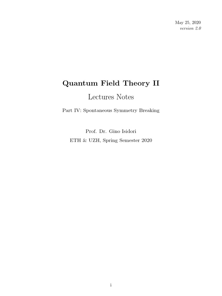 Goldstone Bosons in SU(3) Symmetry Breaking | PDF | Gauge Theory ...