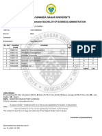 Dayananda Sagar University: Grade Extract of I Semester Bachelor of Business Administration